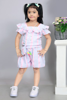 MT SAHIN DRESSES Baby Girls Above Knee Party Dress(Pink, Half Sleeve)
