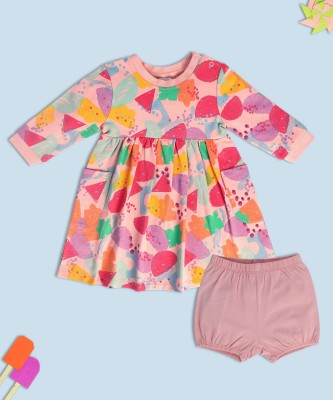 MINI KLUB Baby Girls Casual Dress Bloomer(Pink)