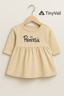 TinyVail Baby Girls Above Knee Casual Dress(Multicolor, Full Sleeve)