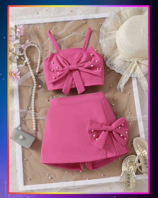QUITIE Girls Party(Festive) Top Skirt(Pink)