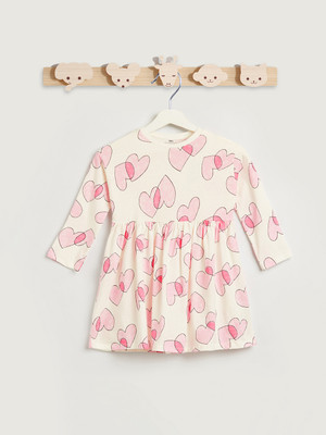 JUNIORS by Babyshop Girls Midi/Knee Length Casual Dress(Pink, Beige, 3/4 Sleeve)