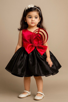 SARDAR DRESSES Girls Midi/Knee Length Party Dress(Multicolor, Sleeveless)