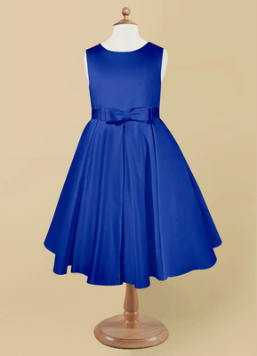 Sunlook Girls Midi/Knee Length Party Dress(Blue, Sleeveless)