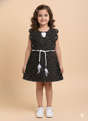 LACKii DOLL Indi Baby Girls Above Knee Casual Dress(Brown, Sleeveless)