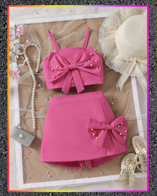 QUITIE Girls Party(Festive) Top Skirt(Pink)