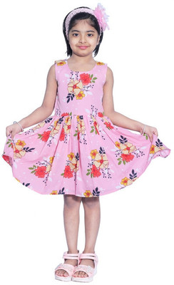 Wish Littles Girls Midi/Knee Length Party Dress(Multicolor, Sleeveless)