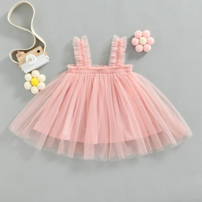 ROSMEAN Baby Girls Midi/Knee Length Party Dress(Pink, Noodle strap)