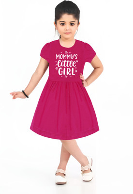 tarsier Girls Midi/Knee Length Casual Dress(Multicolor, Short Sleeve)