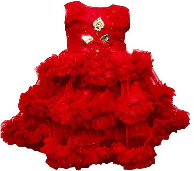 CSN FASHION Baby Girls Midi/Knee Length Festive/Wedding Dress(Multicolor, Sleeveless)