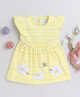 BUMZEE Baby Girls Midi/Knee Length Casual Dress(Multicolor, Cap Sleeve)