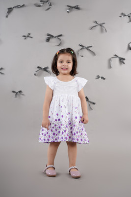 Nature nookkid Girls Midi/Knee Length Casual Dress(Multicolor, Sleeveless)