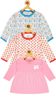 babeezworld Girls Above Knee Casual Dress(Multicolor, Full Sleeve)