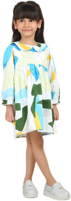 Baby Island Girls Above Knee Casual Dress(Multicolor, Full Sleeve)