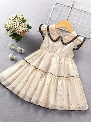 Style Connect Collection Girls Midi/Knee Length Party Dress(White, Short Sleeve)