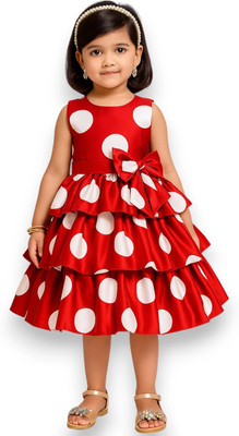CARTIKKAAY Girls Maxi/Full Length Party Dress(Red, Sleeveless)
