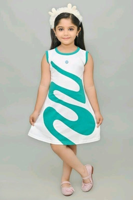 toystshirt Indi Baby Girls Midi/Knee Length Casual Dress(Green, Sleeveless)