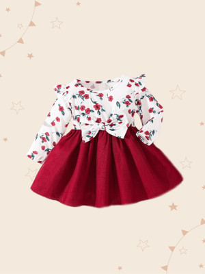 Kidotsav Girls Midi/Knee Length Party Dress(Multicolor, Sleeveless)