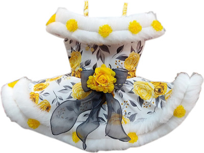 aruna creation Baby Girls Midi/Knee Length Casual Dress(White, Short Sleeve)