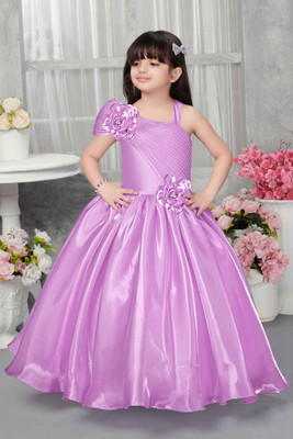 SARDAR DRESSES Baby Girls Maxi/Full Length Party Dress(Purple, Sleeveless)