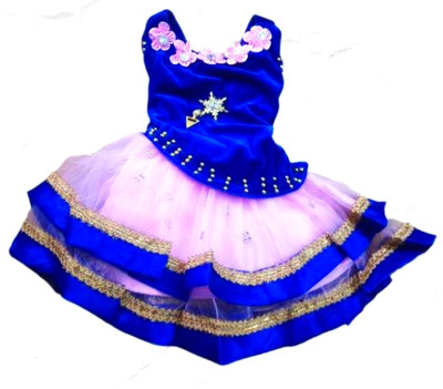 ARUNA CREATIONn Baby Girls Midi/Knee Length Party Dress(Multicolor, Sleeveless)