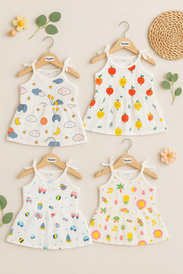 TinyVail Baby Girls Below Knee Casual Dress(Multicolor, Sleeveless)