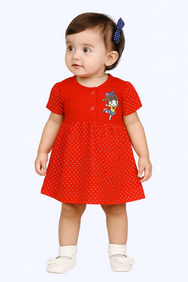 FAEEPY Indi Baby Girls Short/Mid Thigh Casual Dress(Multicolor, Half Sleeve)
