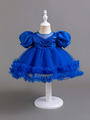 kastbhanjan Indi Baby Girls Above Knee Casual Dress(Pink, Short Sleeve)