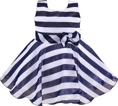 Wishkaro Baby Girls Above Knee Party Dress(Dark Blue, Sleeveless)