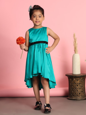 Toy Balloon Kids Baby Girls Midi/Knee Length Party Dress(Green, Sleeveless)
