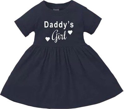 Cute N Tight Indi Baby Girls Midi/Knee Length Casual Dress(Blue, Half Sleeve)