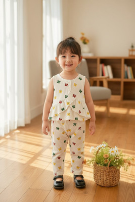 Minnat Fashion Indi Baby Girls Maxi/Full Length Casual Dress(White, Sleeveless)