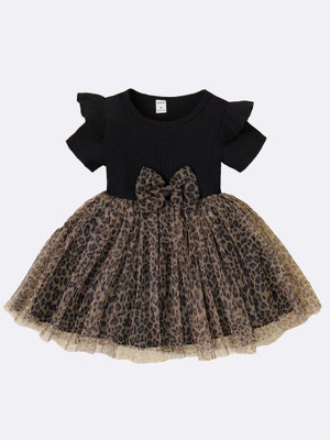 Sisa sales Baby Girls Midi/Knee Length Party Dress(Brown, Sleeveless)