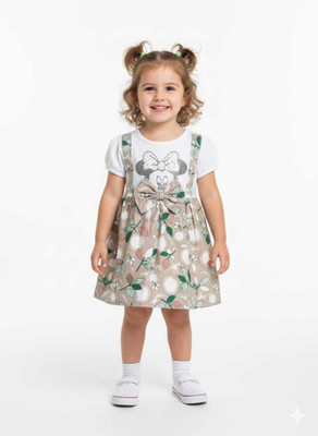 PARMIKSTYLE Indi Baby Girls Above Knee Casual Dress(White, Half Sleeve)