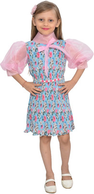 Be Kids Girls Mini/Short Party Dress(Pink, 3/4 Sleeve)