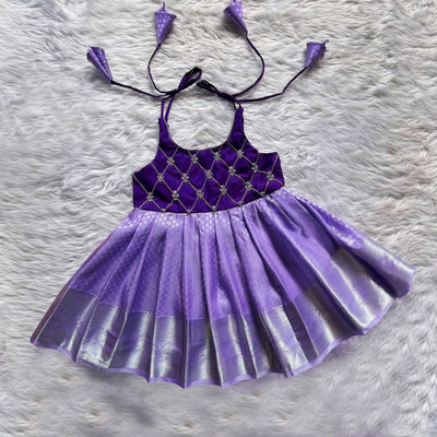 Sashay Boutique Baby Girls Midi/Knee Length Festive/Wedding Dress(Purple, Sleeveless)