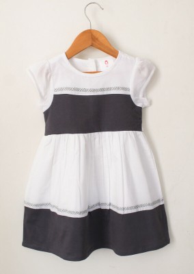 Woonie Baby Girls Midi/Knee Length Casual Dress(Multicolor, Cap Sleeve)