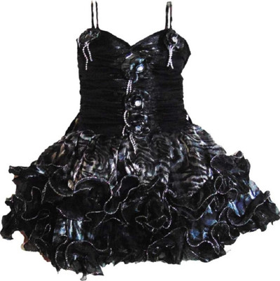 ARUNA CREATIONn Baby Girls Midi/Knee Length Party Dress(Black, Sleeveless)