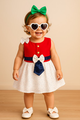 FATEHMAFASHION Baby Girls Calf Length Party Dress(Multicolor, Short Sleeve)