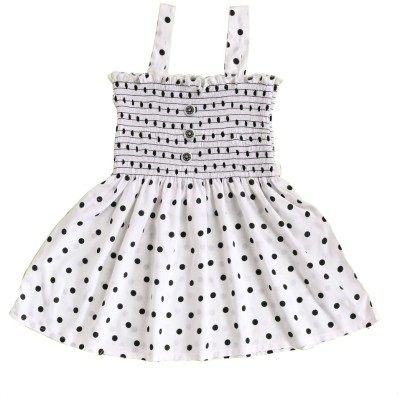 NFASHION Baby Girls Midi/Knee Length Casual Dress(White, Sleeveless)