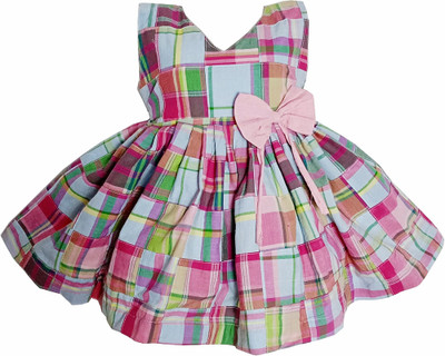 harshvardhanmart Girls Midi/Knee Length Casual Dress(Multicolor, Sleeveless)