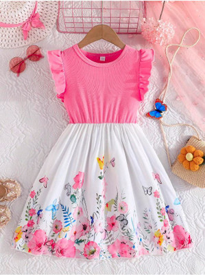 SAPL Baby Girls Midi/Knee Length Casual Dress(White, Sleeveless)
