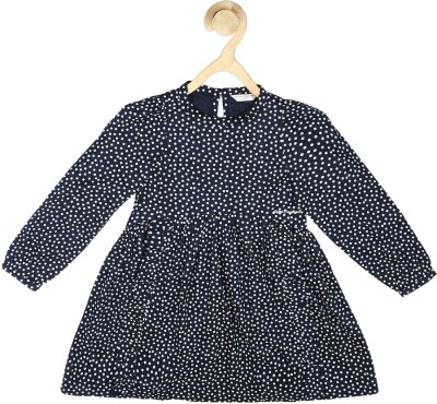 PETER ENGLAND Girls Midi/Knee Length Casual Dress(Dark Blue, Full Sleeve)