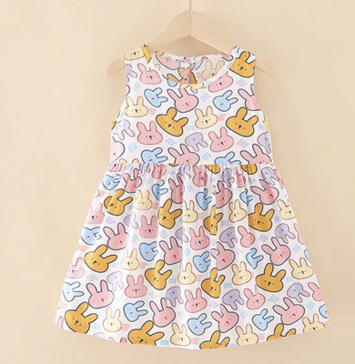 Tiny Hoomans Indi Baby Girls Midi/Knee Length Casual Dress(Multicolor, Sleeveless)