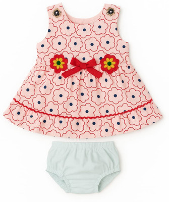 SHBoutique Baby Girls Midi/Knee Length Casual Dress(Pink, Sleeveless)