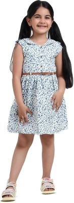 PREMOURE Girls Mini/Short Casual Dress(Multicolor, Sleeveless)