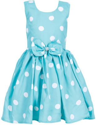 Readyme Sabse Pahle Girls Midi/Knee Length Casual Dress(Blue, Sleeveless)