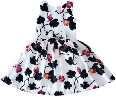 SELVIFAB Girls Midi/Knee Length Casual Dress(Pink, Sleeveless)