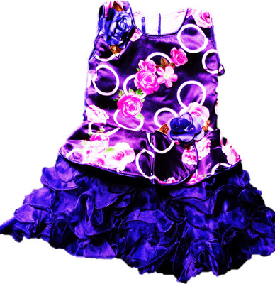 aruna creation Baby Girls Midi/Knee Length Party Dress(Pink, Blue, Sleeveless)