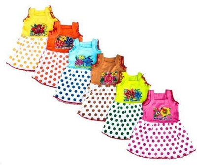 Fashionon Baby Girls Above Knee Casual Dress(Multicolor, Sleeveless)