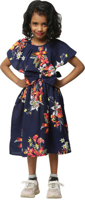 Wish Little Baby Girls Below Knee Casual Dress(Blue, Sleeveless)